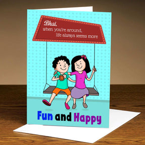 Personalised Fun & Happy Rakhi Card