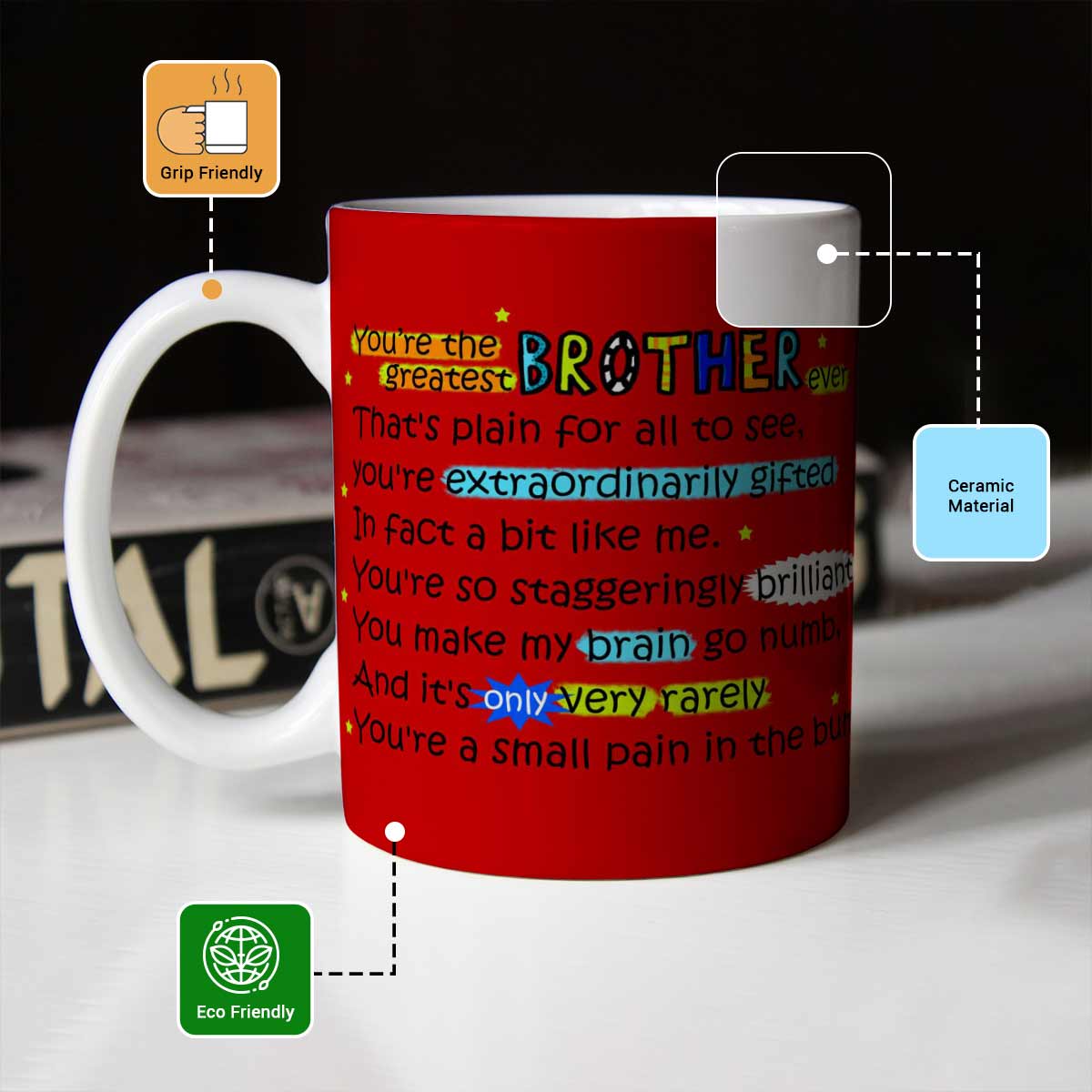 Simply The Best Bro Red Mug