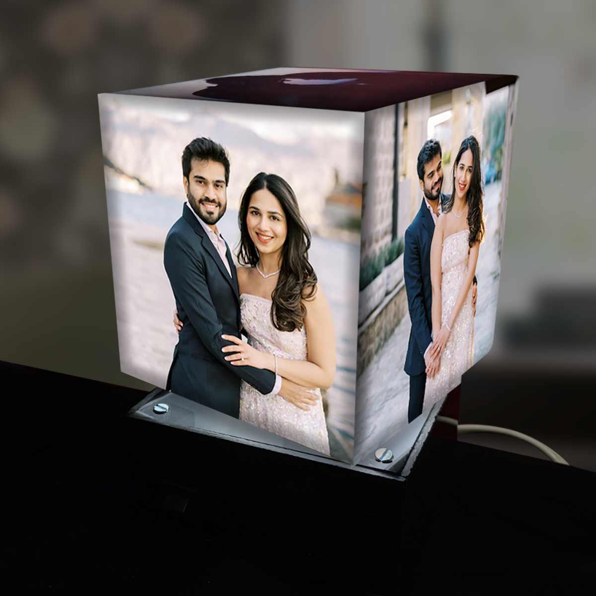 Personalised Rotating Cube Lamp