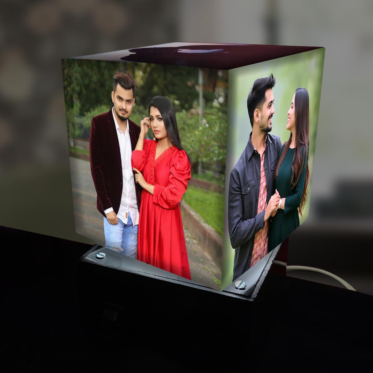 Personalised Rotating Cube Lamp