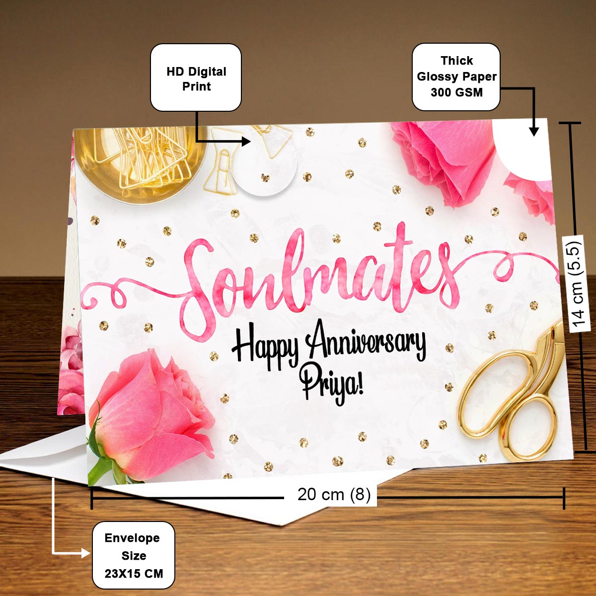 Personalised Soulmates Anniversary Greeting Card