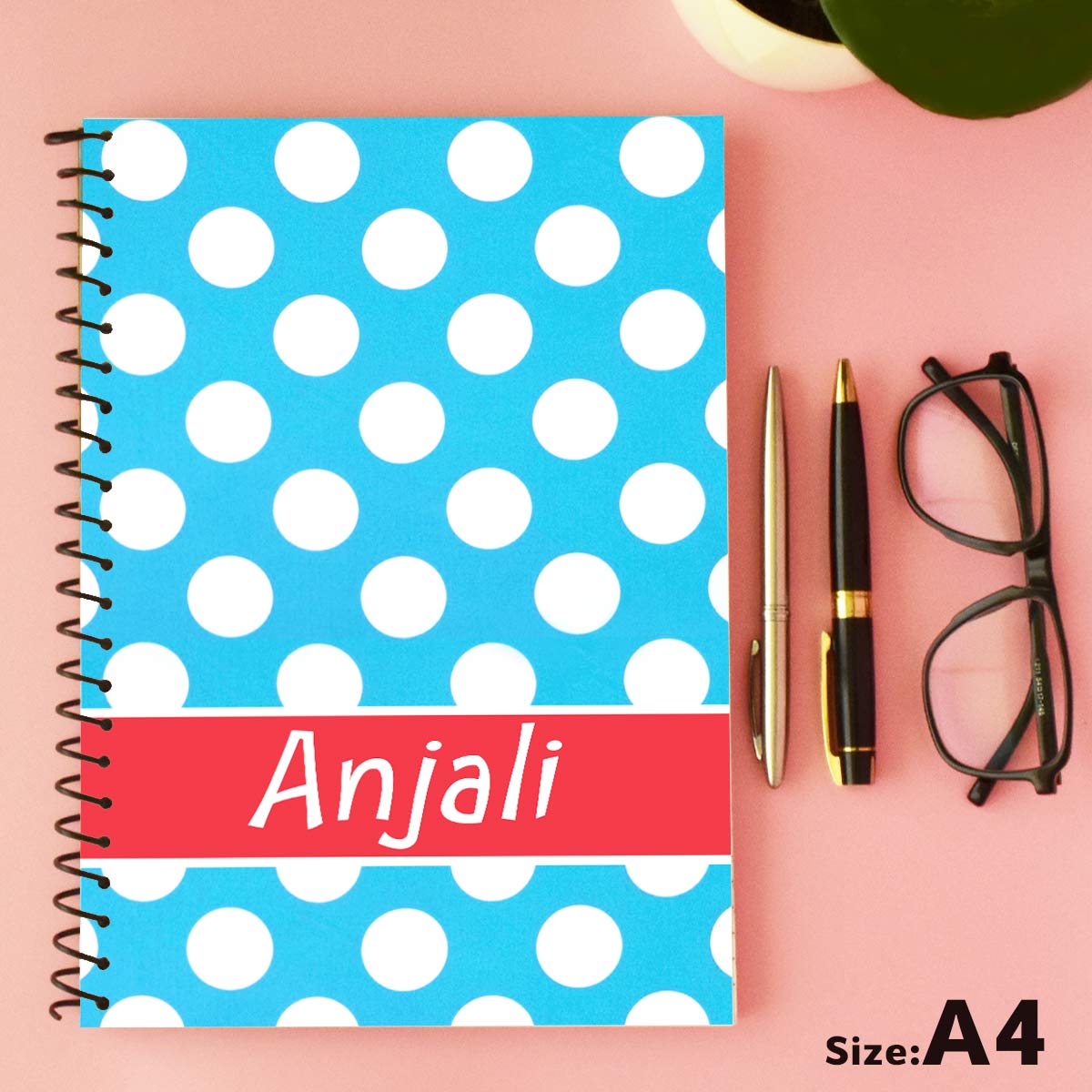 Polka Dot Personalised Notebook