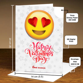 I Heart You Personalised Emoji Edible Greeting Card