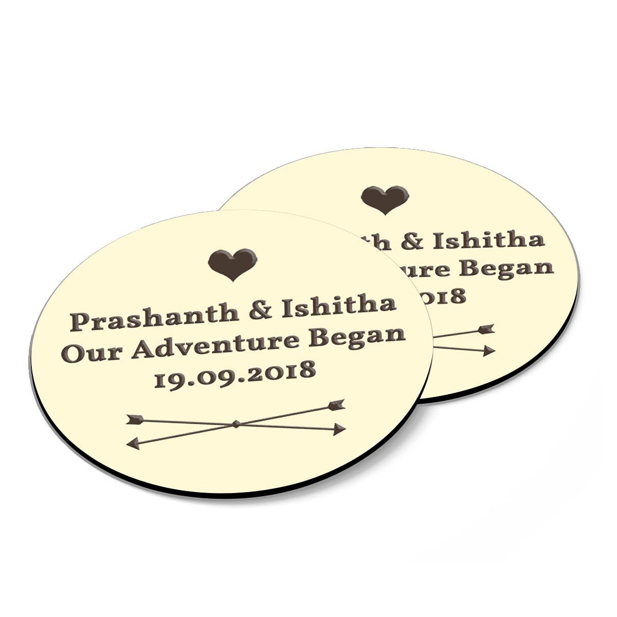 Set Of 4 - Personalised Our adventure Began Coasters