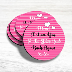 Set Of 4 - Personalised I Love Mom Coasters