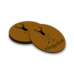 Set Of 4 - Personalised To The Moon And Back Rubber Coasters