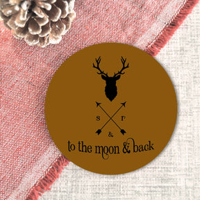 Set Of 4 - Personalised To The Moon And Back Rubber Coasters