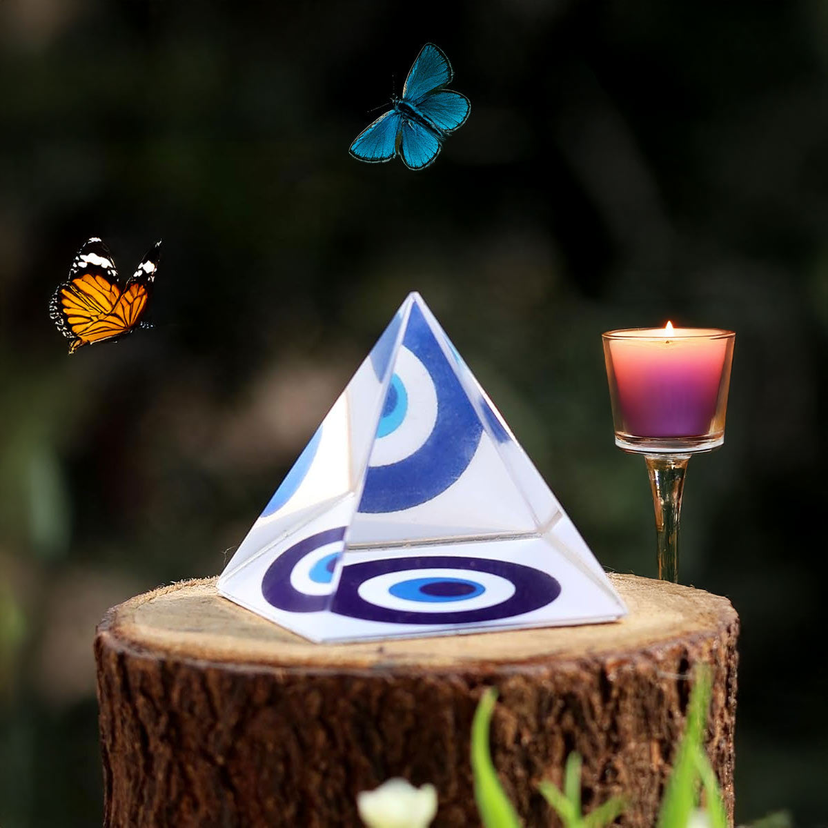 Feng Shui Evil Eye Crystal Pyramid