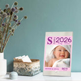 Personalised Baby Girl Birth Details Glass Frame