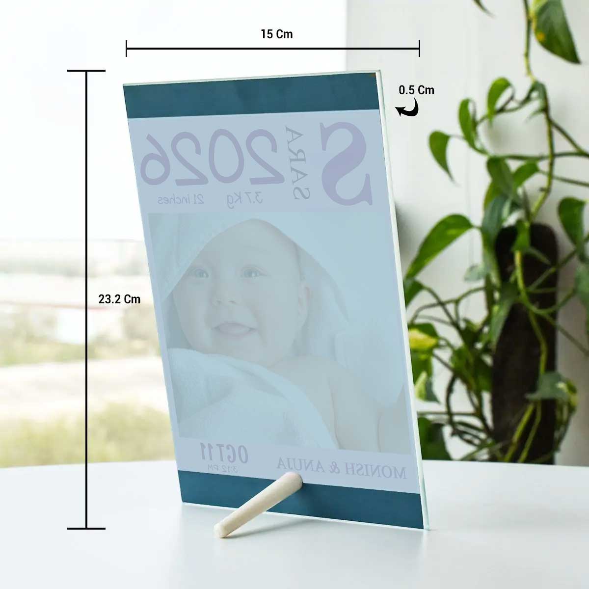 Personalised Baby Girl Birth Details Glass Frame