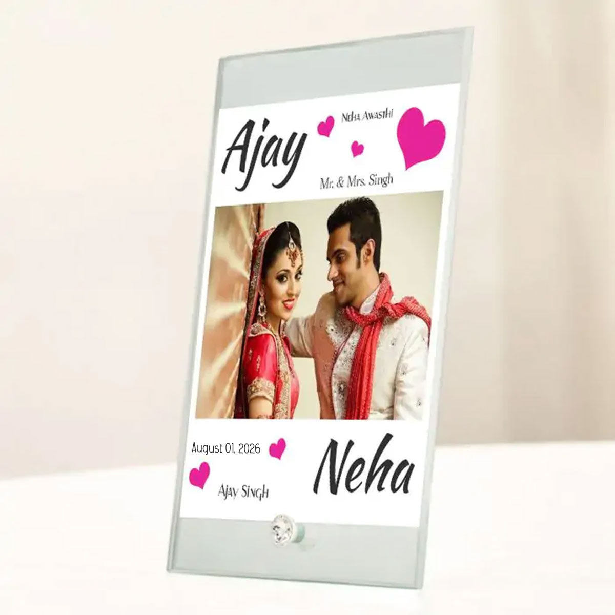 Personalised Love Couple Glass Frame