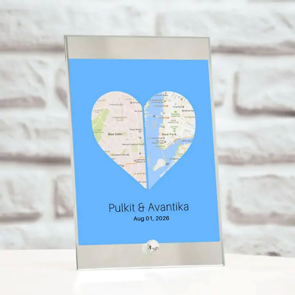 Personalised 2 States Glass Frame