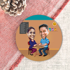 Persoalised Me & You Caricature Coasters - Set of 4