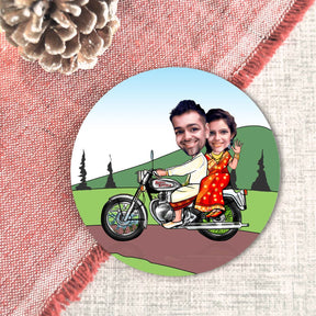 Personalised Lovely Ride Caricature Coasters - Set of 4