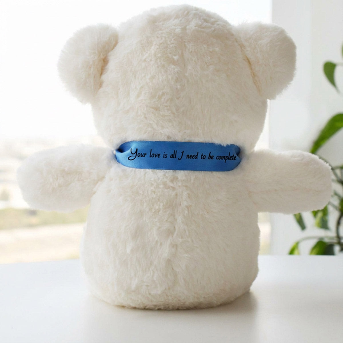 Cute Teddy Bear With Personalized Bow Red for Couple