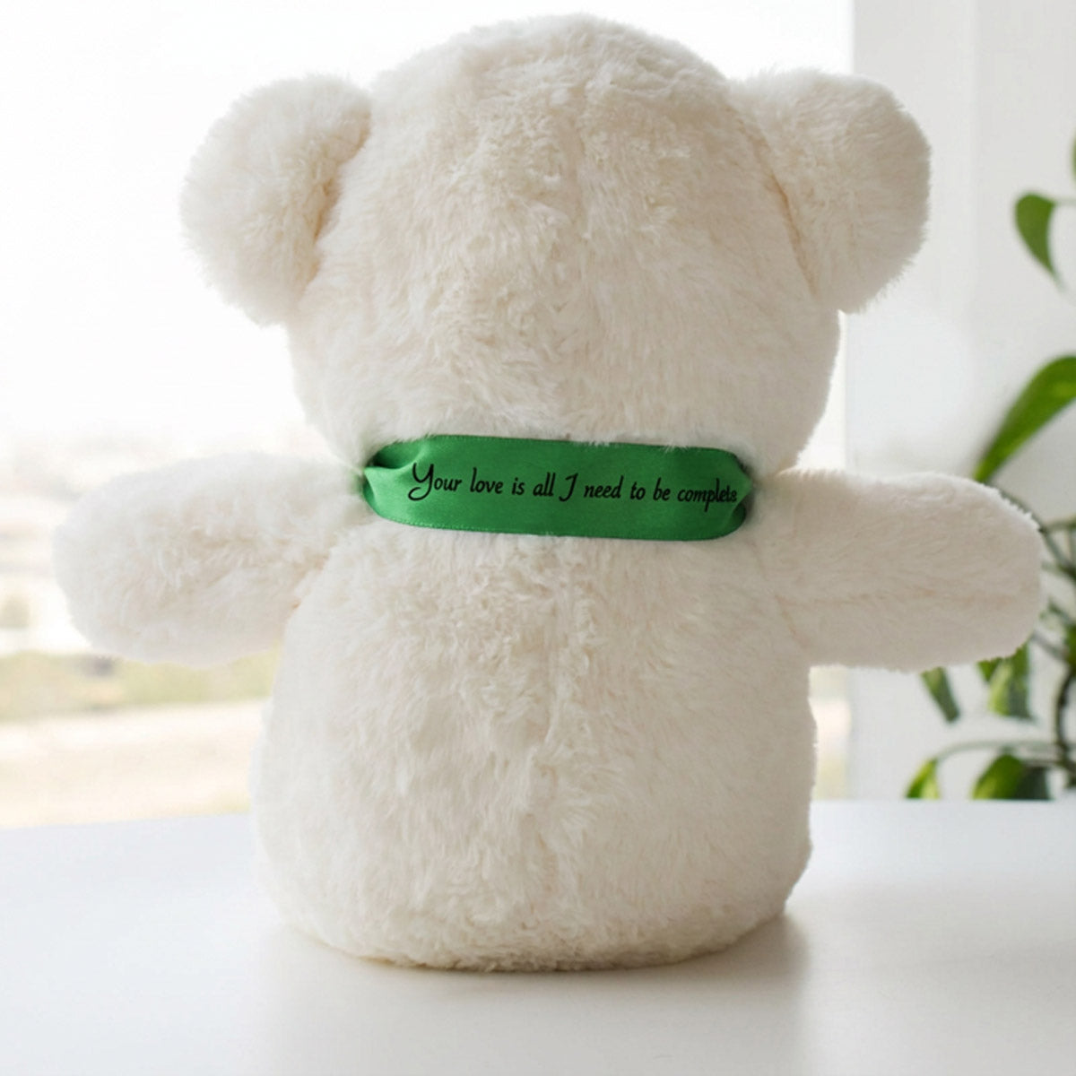 Cute Teddy Bear With Personalized Bow Red for Couple