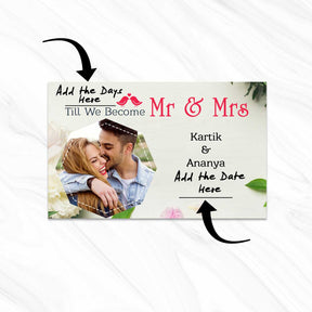 Personalised Wedding Countdown Cards with Easel