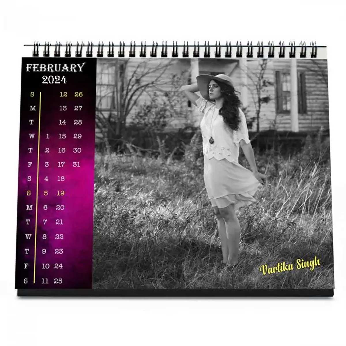 Personalized Photo With Name Printed Calendar For Bf, Gf, Couple, Wife, Husband, Friend 2