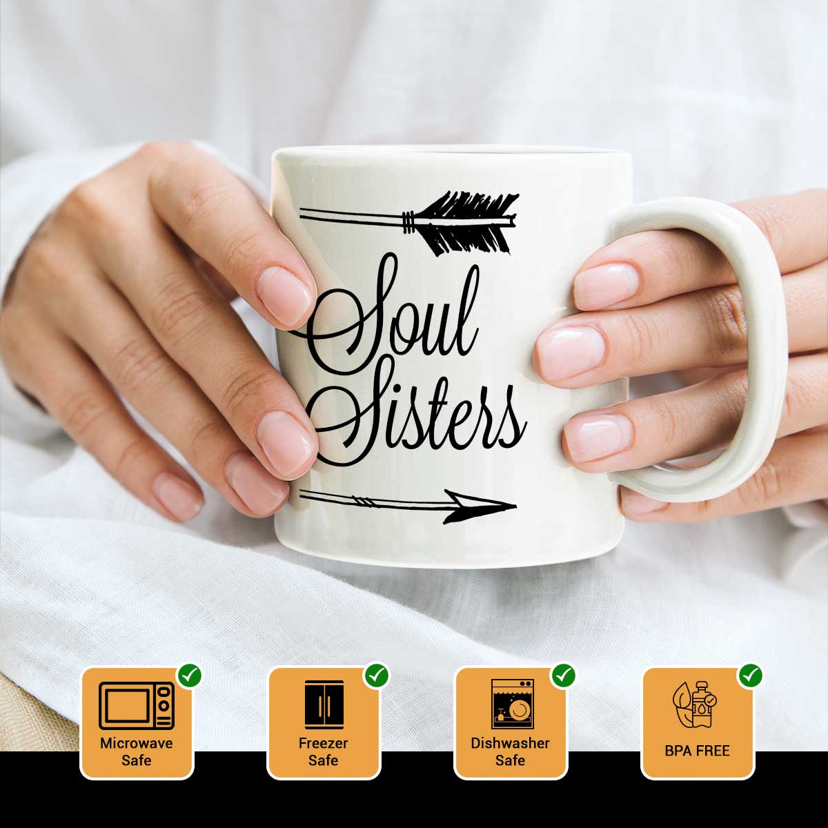 Set Of 2 Soul Sisters Coffee Mugs