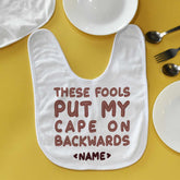Set of 2 Personalised Super Hero Baby Bib