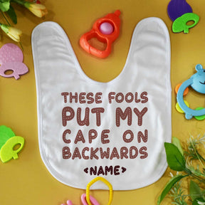 Set of 2 Personalised Super Hero Baby Bib