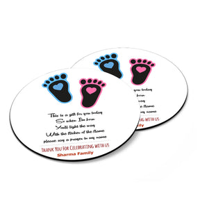 Personalised Coaster Set Of 4 Baby Shower Return Gift