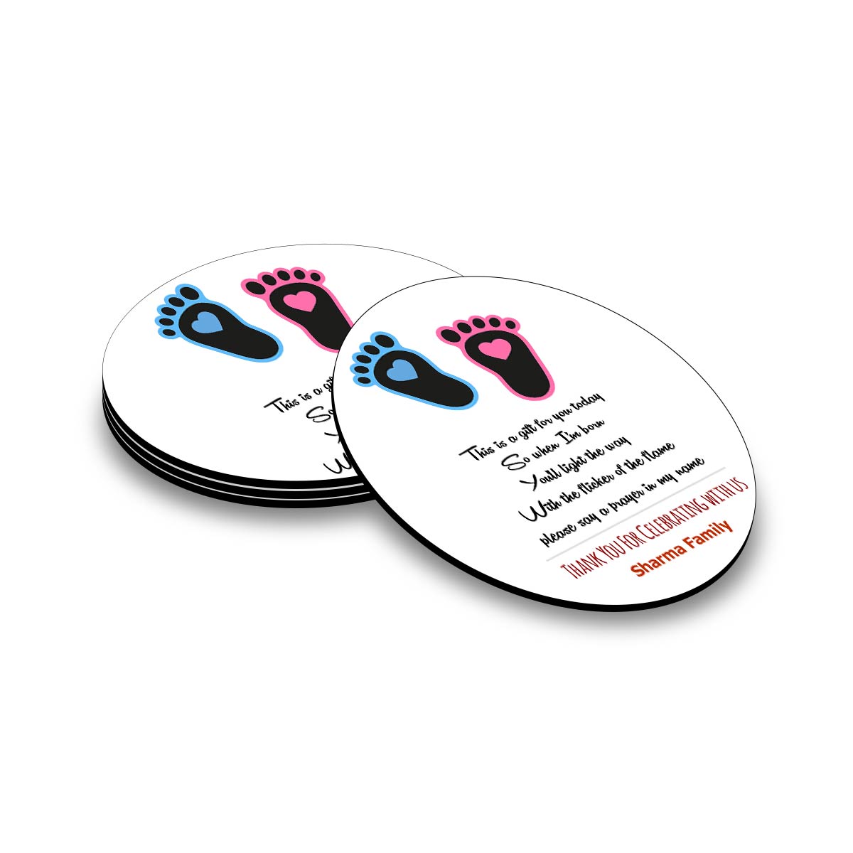 Personalised Coaster Set Of 4 Baby Shower Return Gift