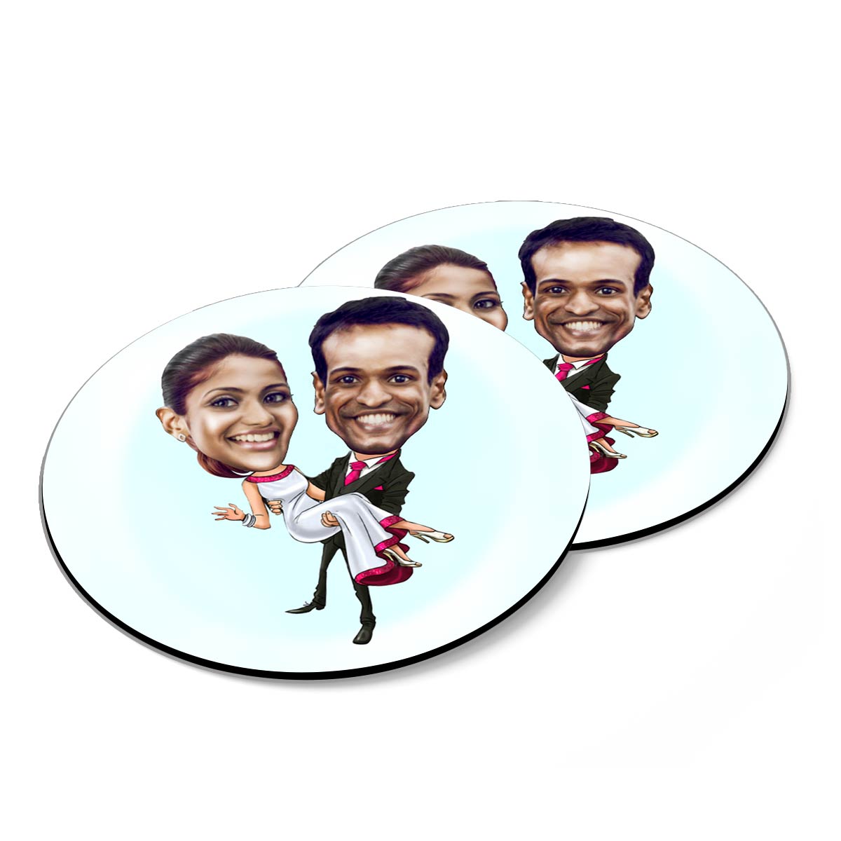 Personalized Round Couple Coaster for Valentine's Day, Anniversary