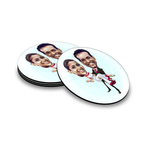 Personalized Round Coaster for Couple