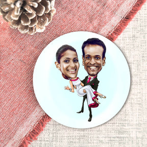 Personalized Round Coaster for Couple