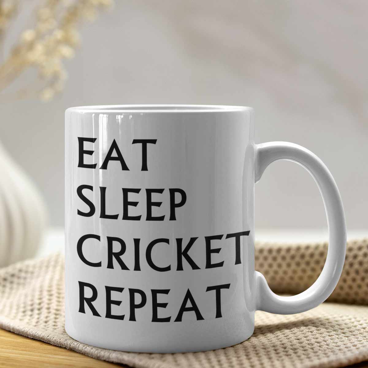 Eat Sleep Cricket Repeat Coffee Mug