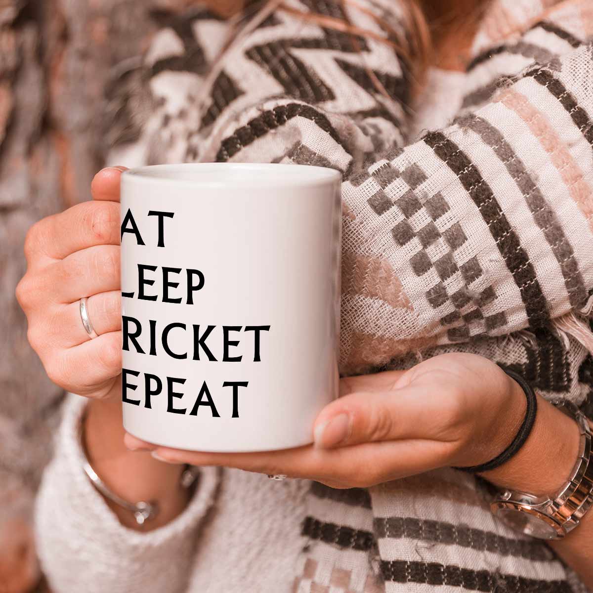 Eat Sleep Cricket Repeat Coffee Mug