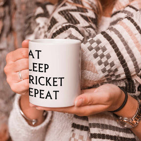 Eat Sleep Cricket Repeat Coffee Mug