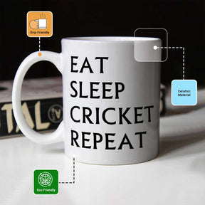 Eat Sleep Cricket Repeat Coffee Mug