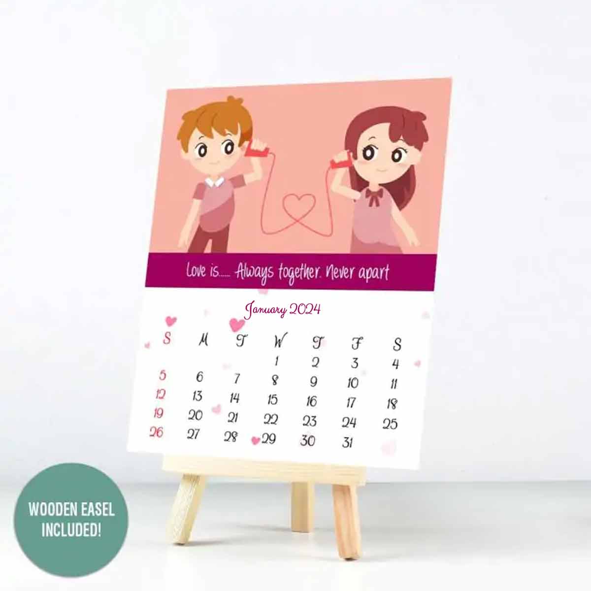 Personalised Love Is In The Little Things Easel Calendar