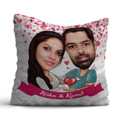 Personalized Couple In Love Caricature Cushion Gift For Valentine's Day