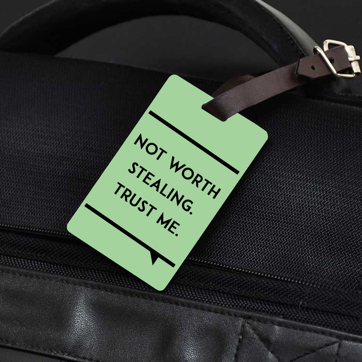 Personalised Not Worth Stealing Luggage Tag