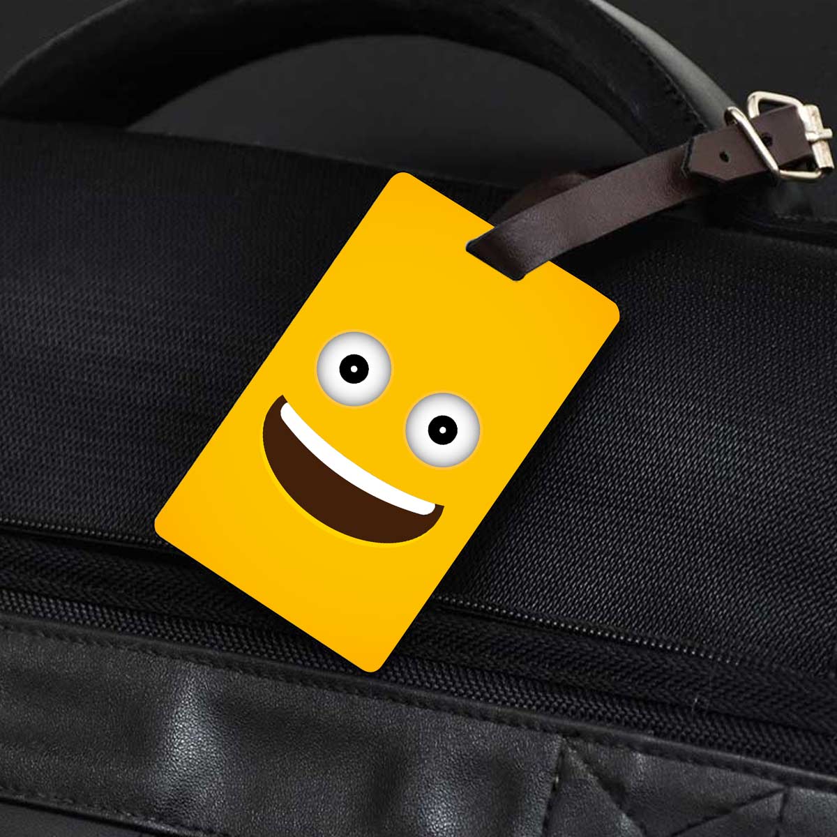 Personalised Smiley Emoji Luggage Tag