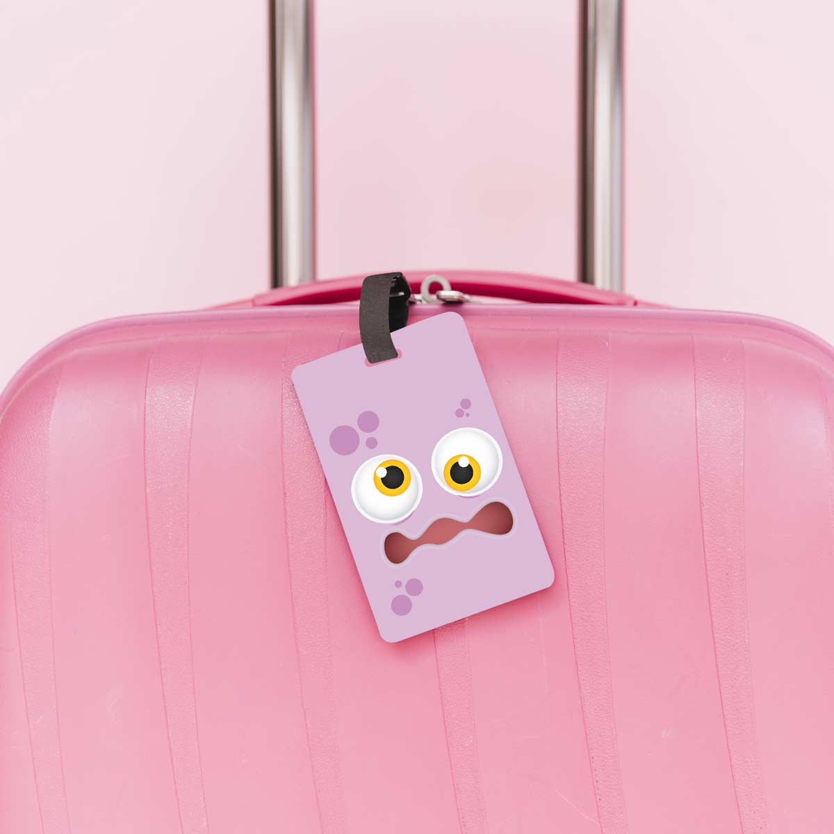 Personalised Pink Monster Luggage Tag