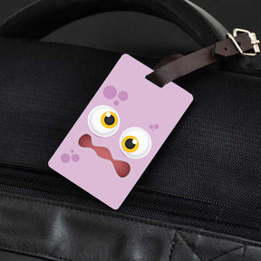 Personalised Pink Monster Luggage Tag