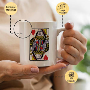 Set of 2 - King & Queen Of Hearts Ceramic Mug