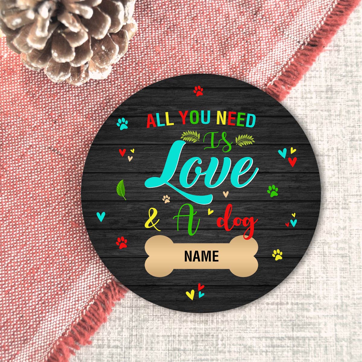 Personalised All You Need Is Love Coaster