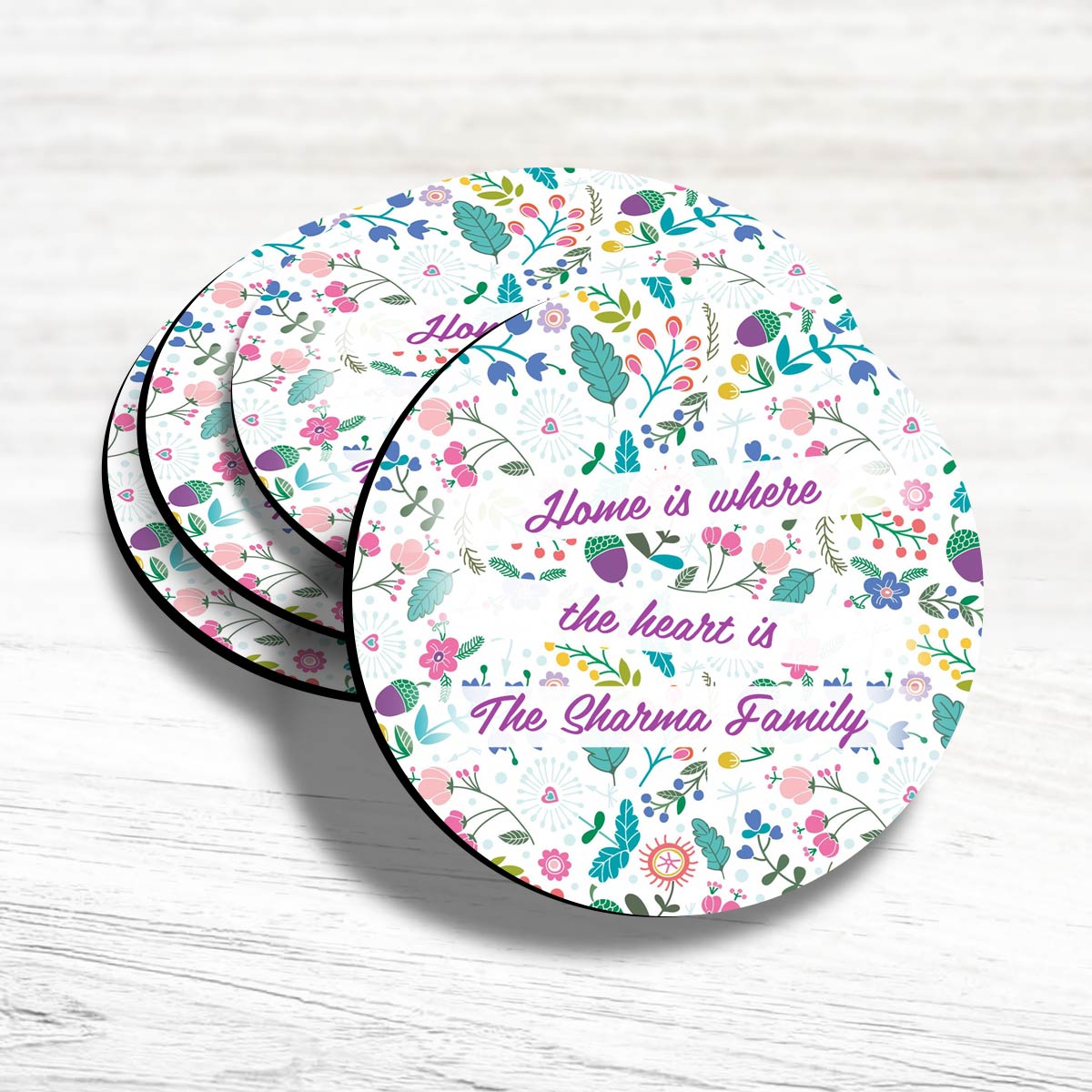 Personalised Home Is Where Coaster