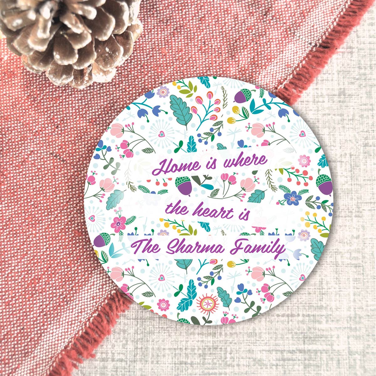 Personalised Home Is Where Coaster