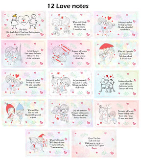 Personalised Love Notes for Valentine's Day- Set of 12