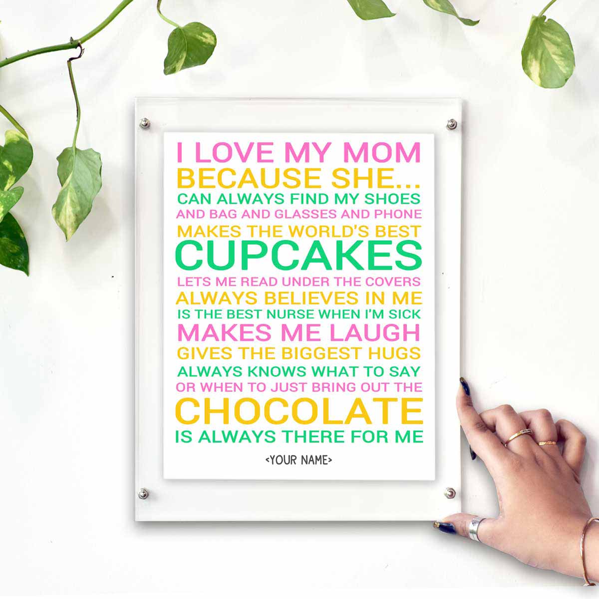Personalised I Love Mom Poster Frame for Mother-5