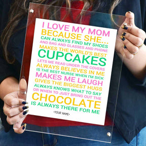 Personalised I Love Mom Poster Frame for Mother-6