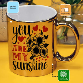 You Are My Sunshine Floral Coffee Mug Gift For Friends, Couple, Bf, Gf