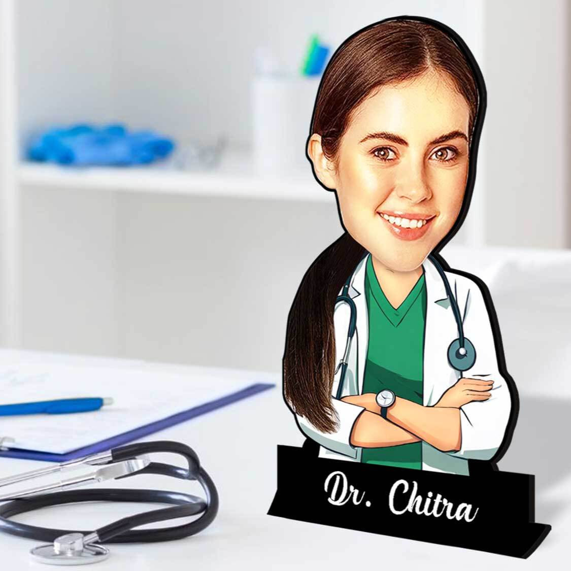 Customized Doctor Caricature Gift For Female Doctor