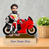 Personalized Super Bike Caricature for Man with Custom Name